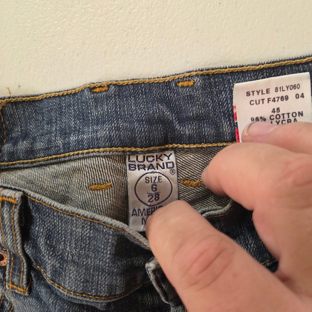 Lucky Brand Dungarees Gene Montesano Bootcut Jeans Size 6 28 Blue Made in USA - Picture 3 of 7